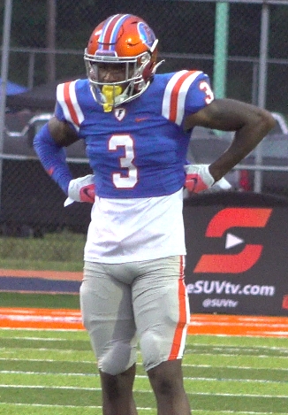 High school football game action